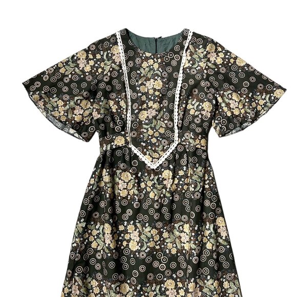 Floral Maxi Dress with Lace Trim - Picture 4 of 12